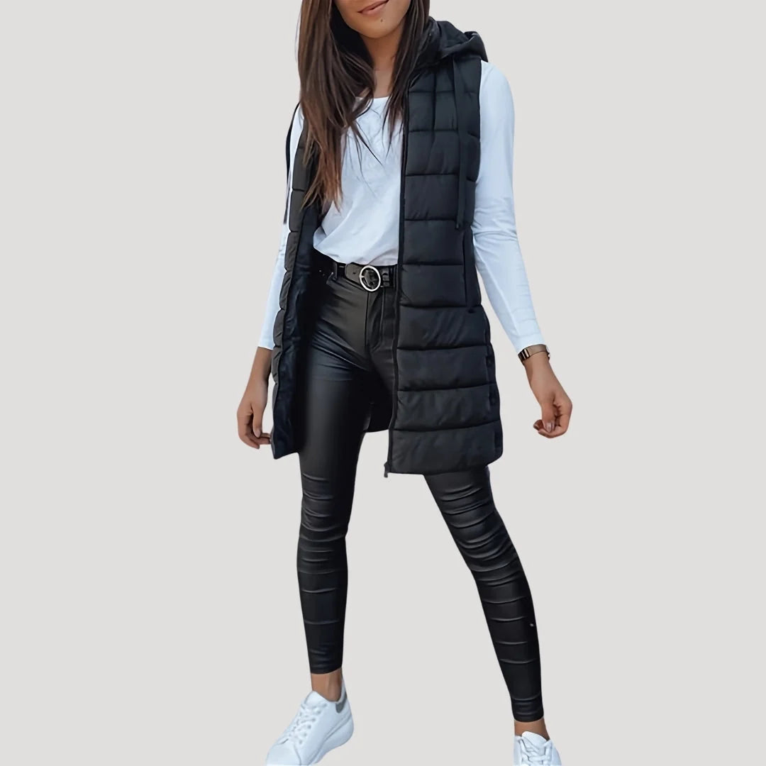 Nuana | Winter Steppweste für Damen mit Kapuze