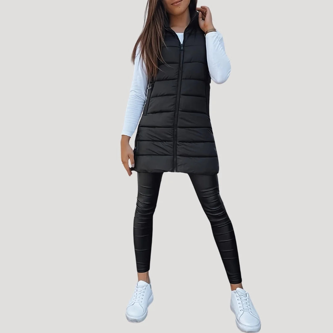 Nuana | Winter Steppweste für Damen mit Kapuze