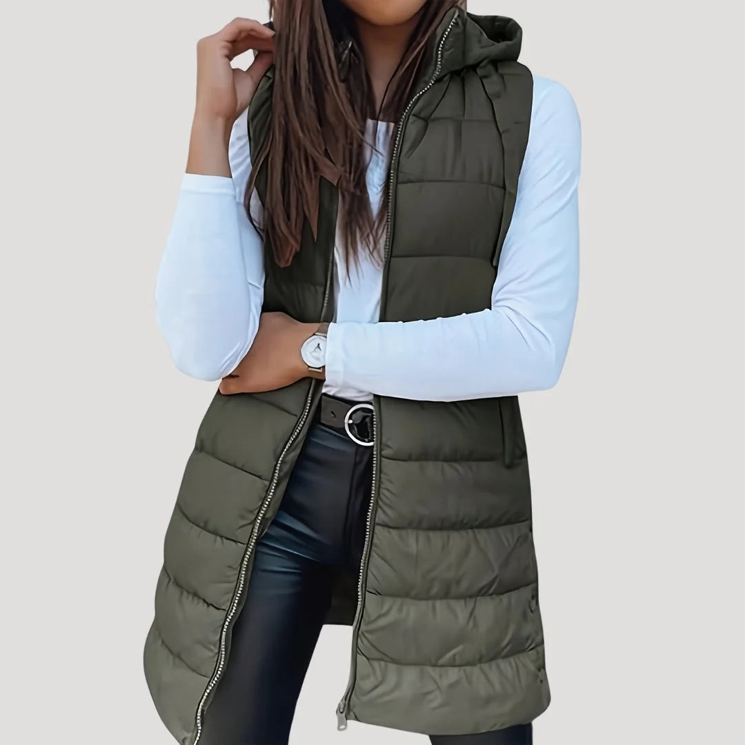 Nuana | Winter Steppweste für Damen mit Kapuze