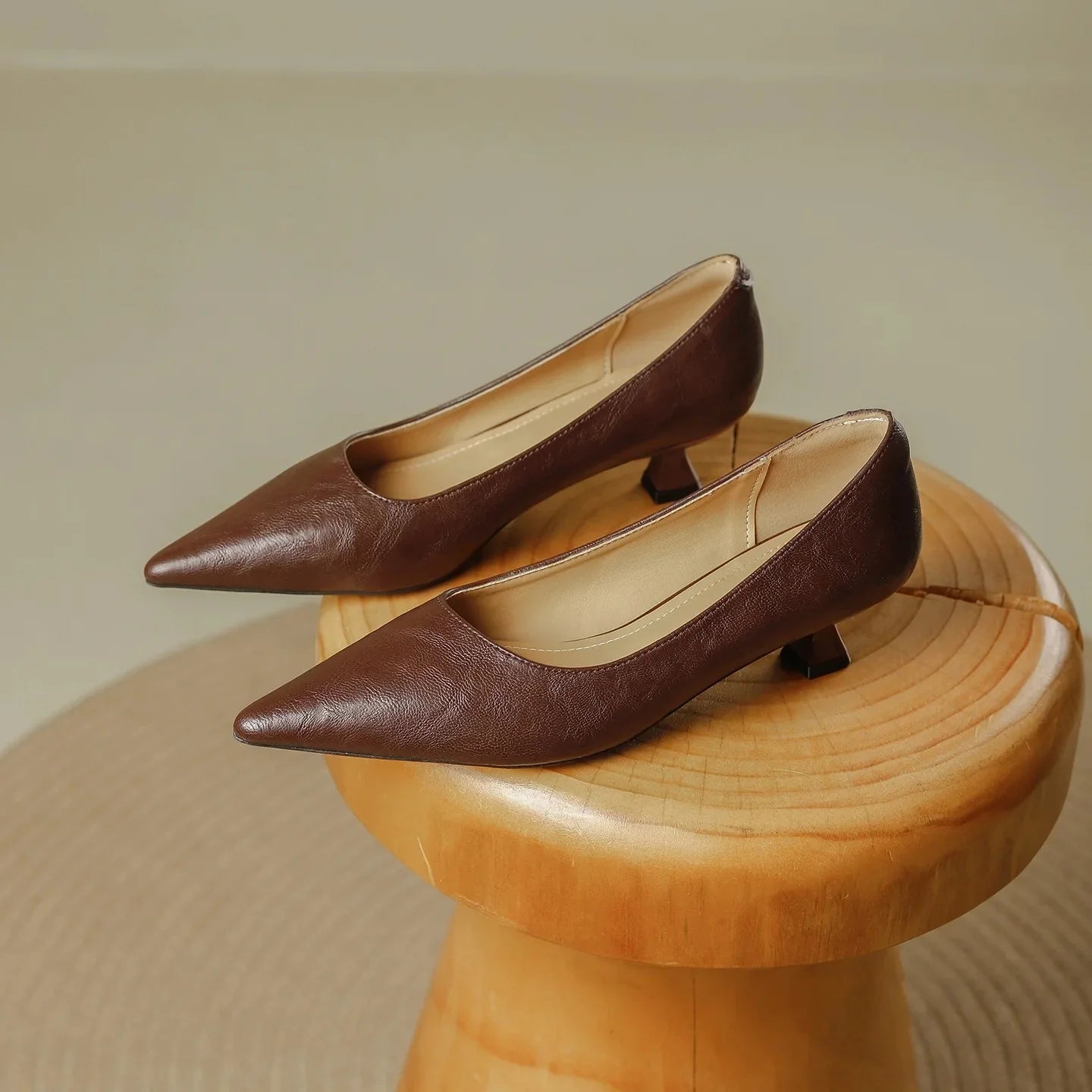 Pauline | Damen Spitz Zulaufende Niedriger Absatz Pumps