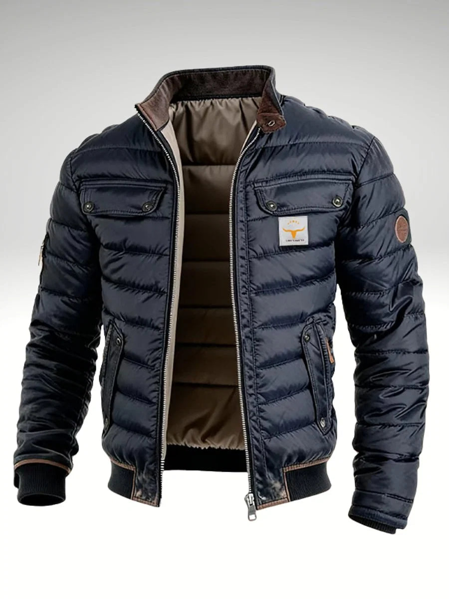 Sebastian | Herren Steppjacke mit Reißverschluss gefütterte Winterjacke