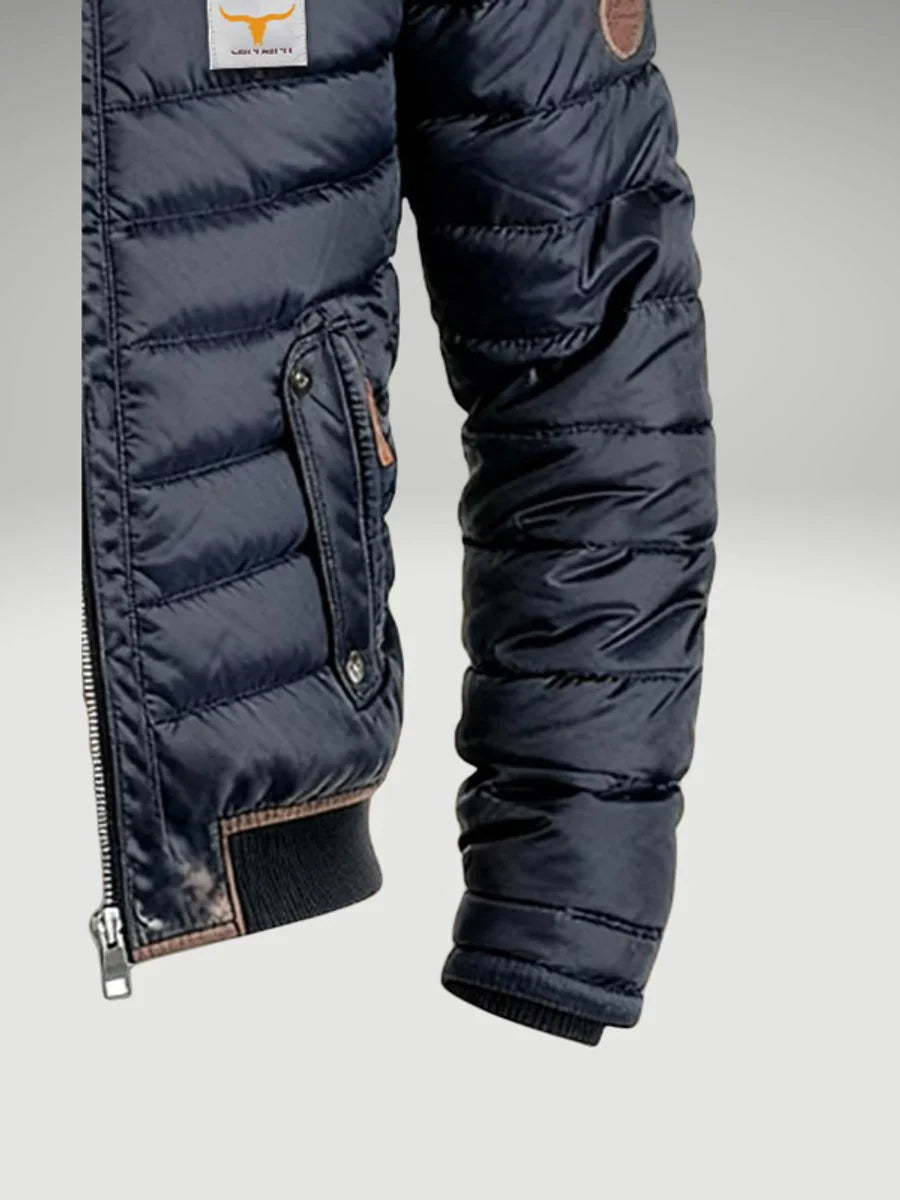 Sebastian | Herren Steppjacke mit Reißverschluss gefütterte Winterjacke