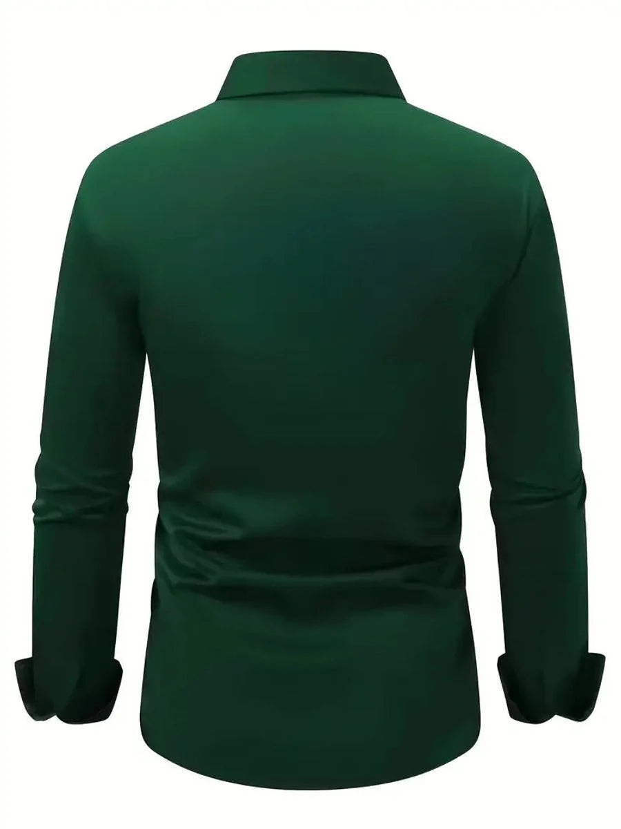 Stefan | Herren Slim-Fit Knitterfreies Langarm Business-Hemd