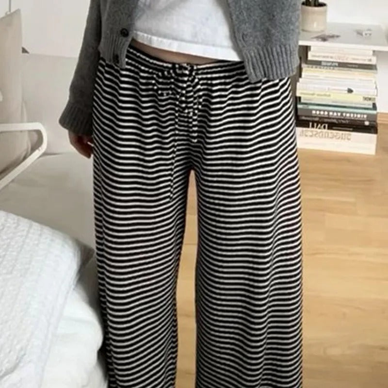 Nuana | Damen Frühlings-Gestreifte Relaxed-Hose
