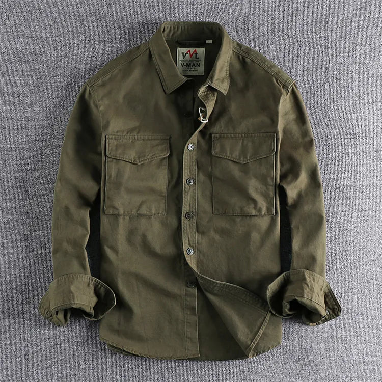 Albert | Herren Doppel Tasche Knopfleiste Freizeit Shirt