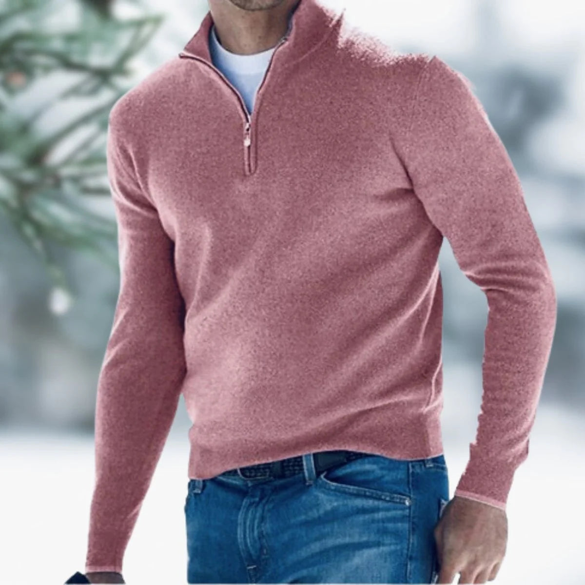 Alexander | Herren Feinstrick Pullover Viertelreißverschluss Knit Sweater