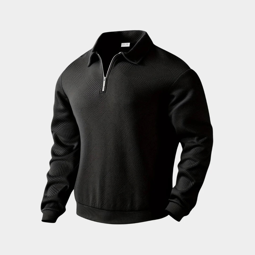 Alexander | Herren Pullover mit halbem Reißverschluss Freizeitshirt