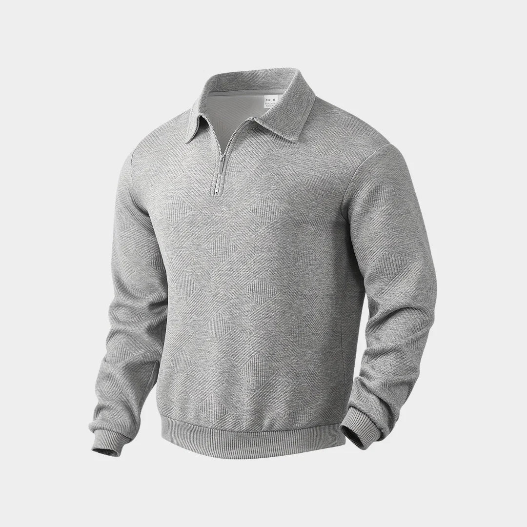 Alexander | Herren Pullover mit halbem Reißverschluss Freizeitshirt