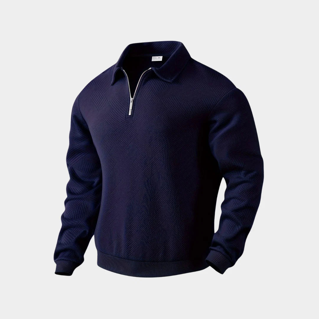 Alexander | Herren Pullover mit halbem Reißverschluss Freizeitshirt