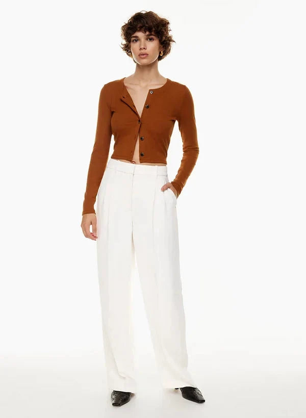 Barbara | Damen Weitbeinige Hose mit Hoher Taille