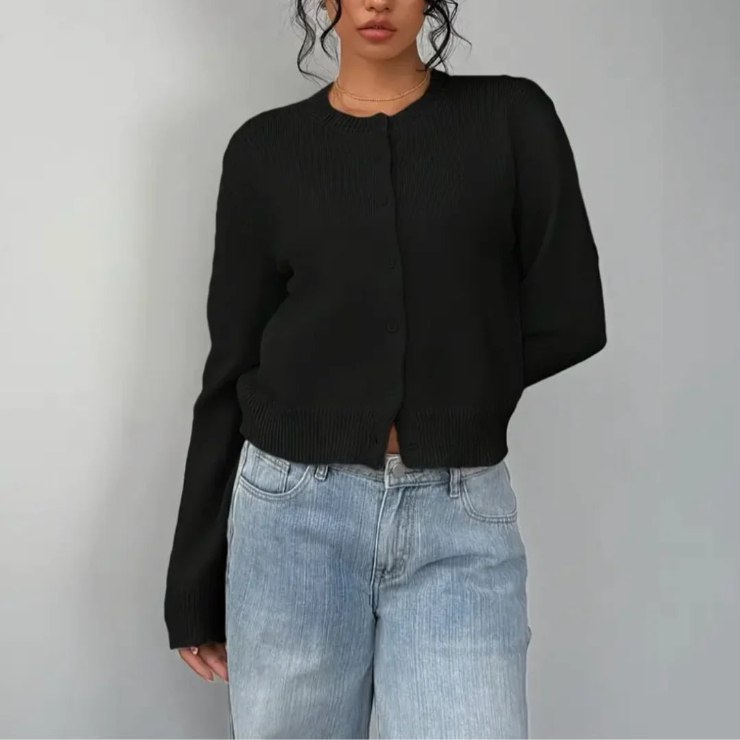 Bettina | Damen Frühlings Cardigan Mit Kragen Und Knöpfen