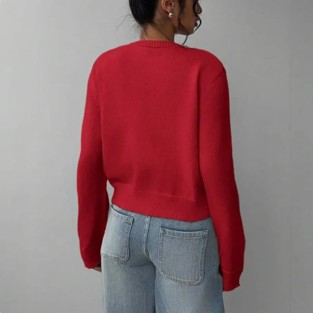 Bettina | Damen Frühlings Cardigan Mit Kragen Und Knöpfen