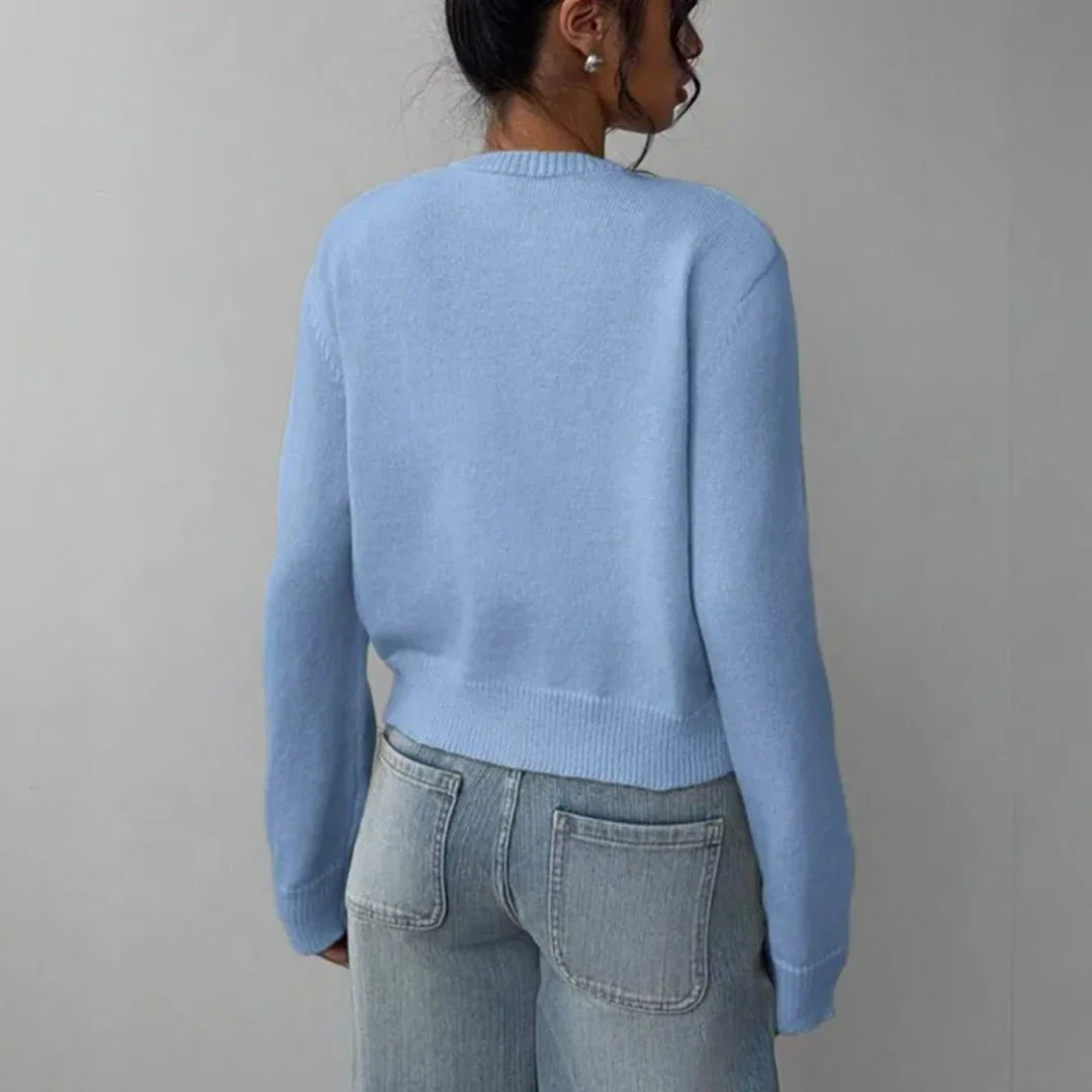 Bettina | Damen Frühlings Cardigan Mit Kragen Und Knöpfen