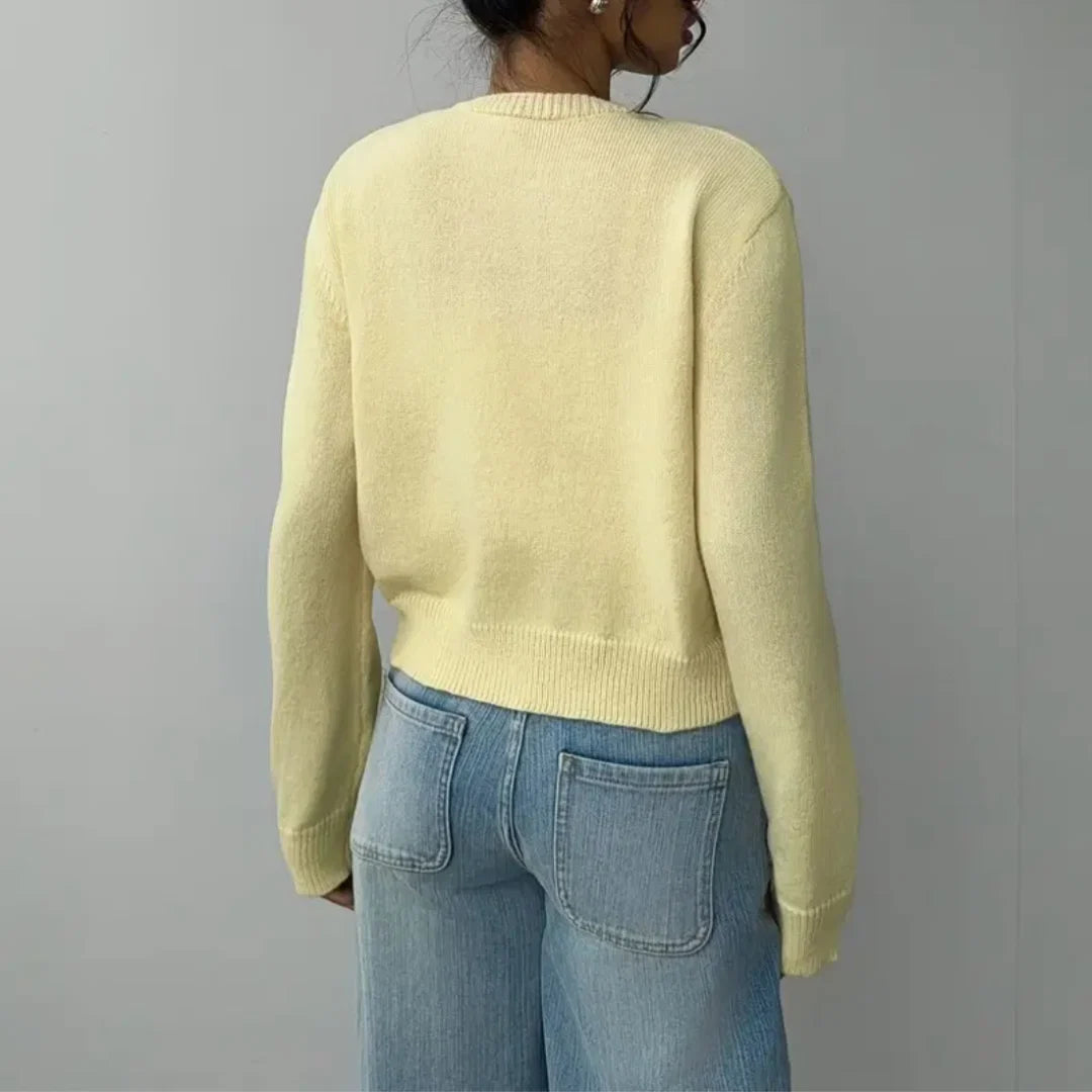 Bettina | Damen Frühlings Cardigan Mit Kragen Und Knöpfen
