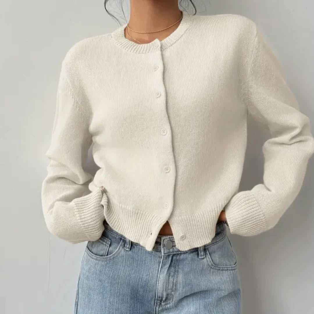 Bettina | Damen Frühlings Cardigan Mit Kragen Und Knöpfen