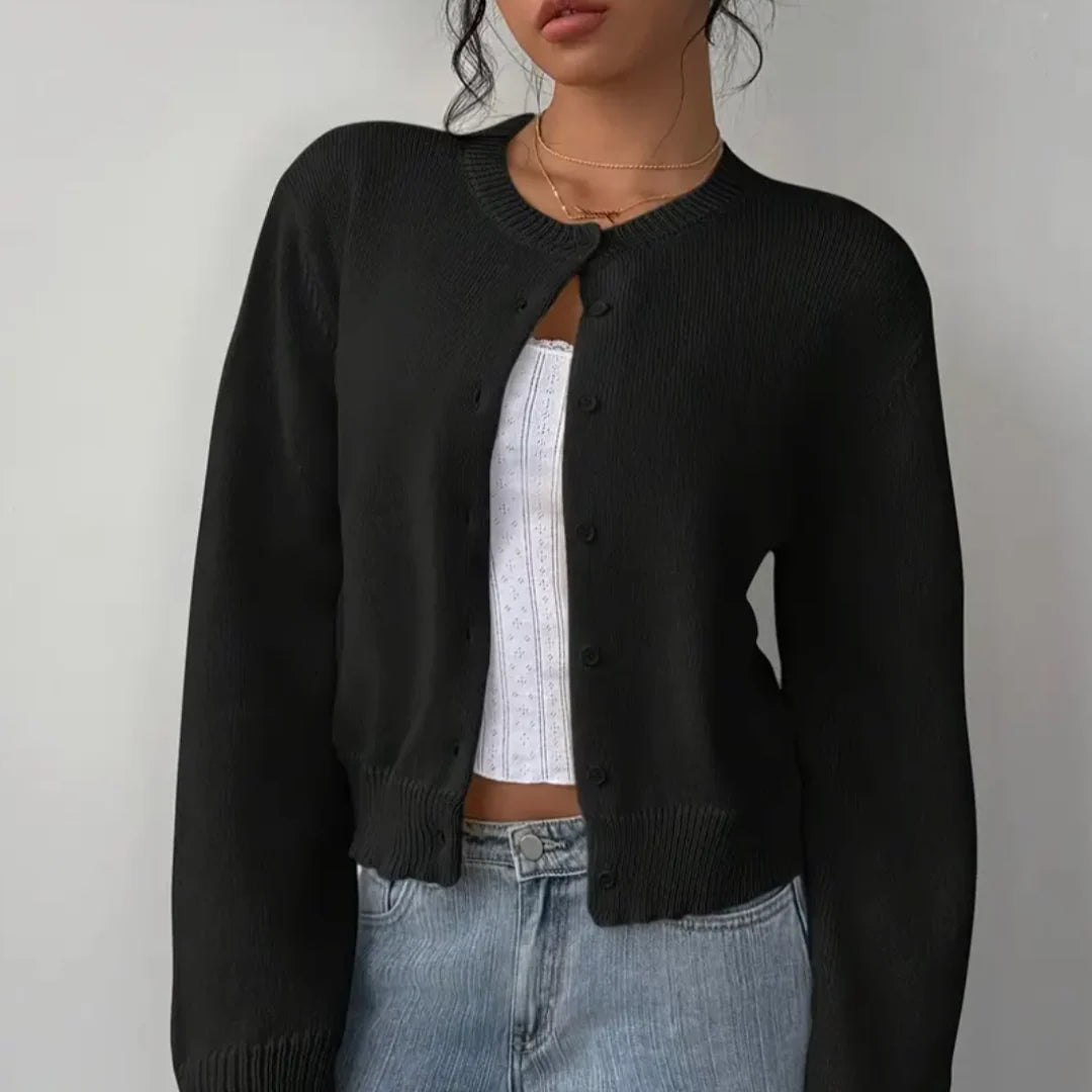 Bettina | Damen Frühlings Cardigan Mit Kragen Und Knöpfen