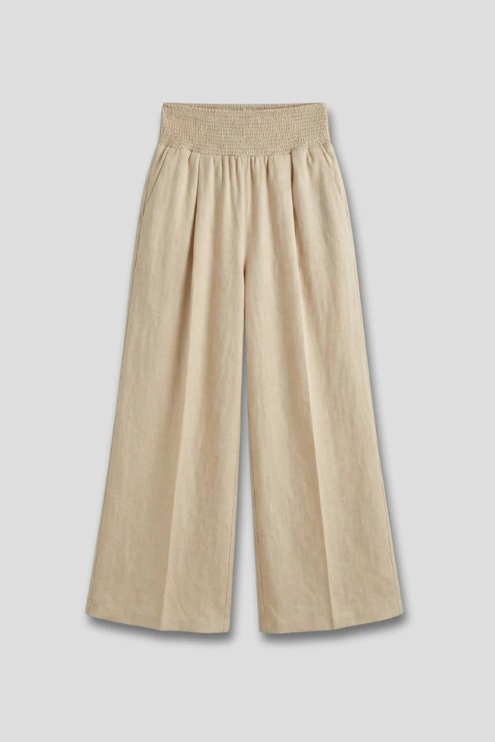 Carolin | Damen Palazzohose mit Hoher Taille und Falten