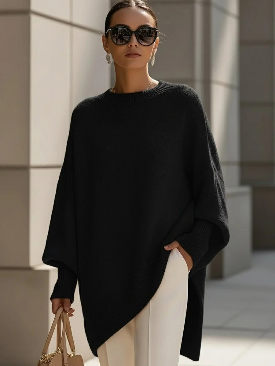 Charlotte | Damen Oversized Fledermausarm Strick Sweater