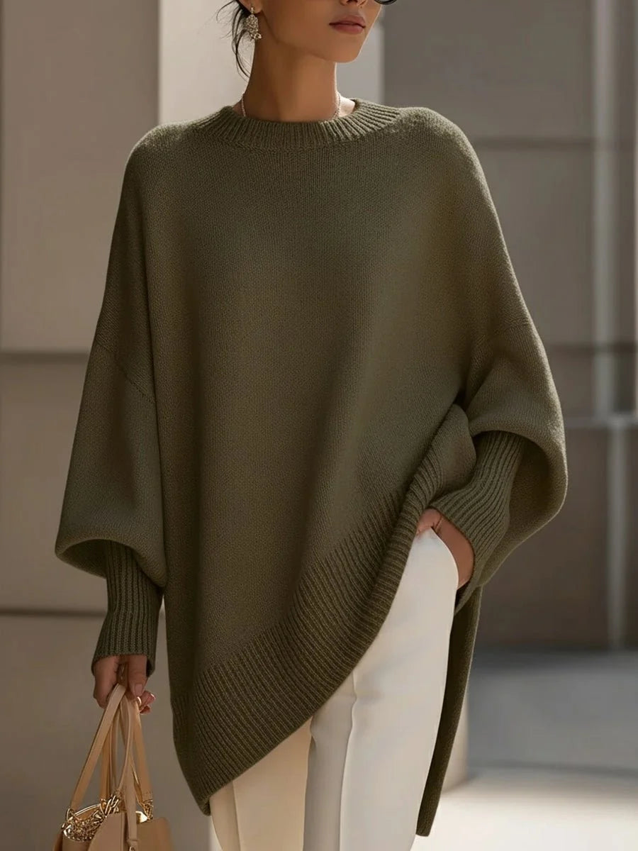 Charlotte | Damen Oversized Fledermausarm Strick Sweater