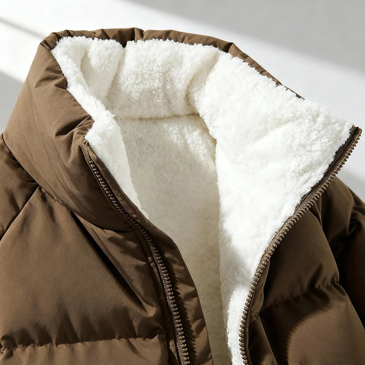 Charlotte | Winterjacke Damen Fleecegefütterte Kapuzen-Pufferjacke