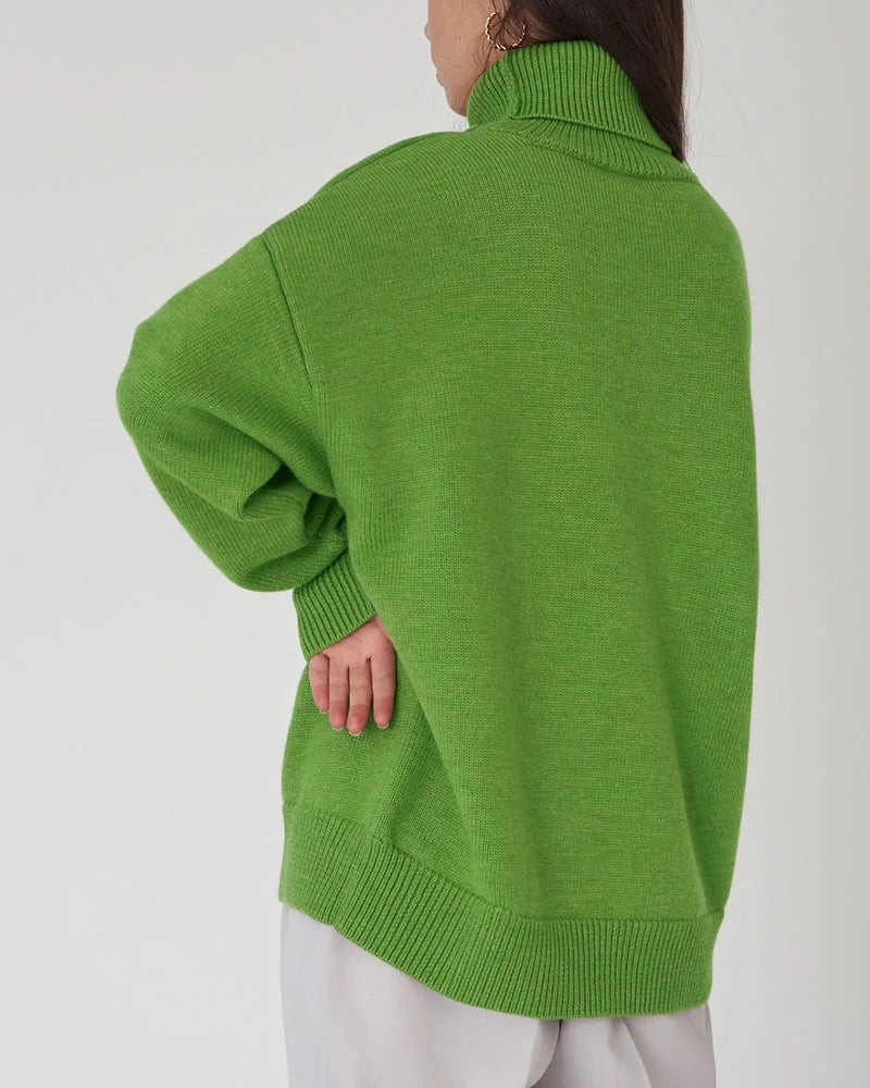Claudia | Damen Oversize High-Neck Lässiger Pullover
