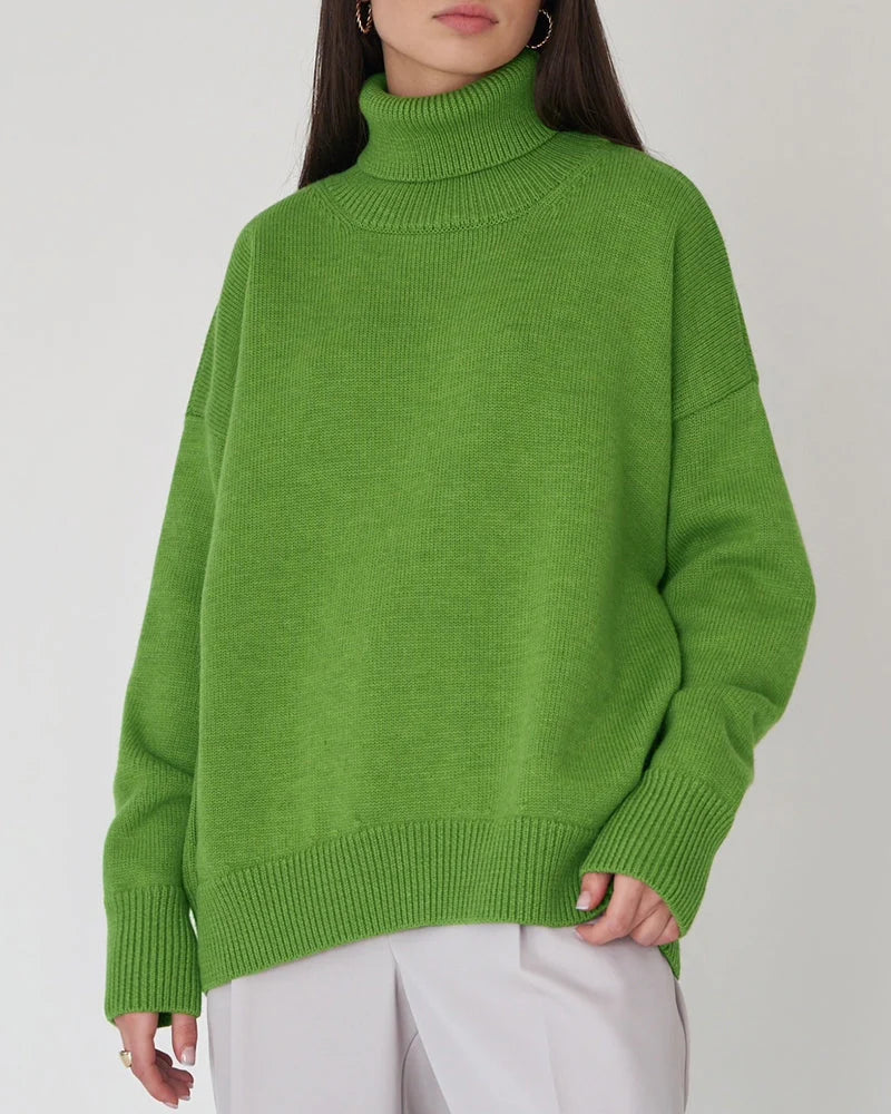 Claudia | Damen Oversize High-Neck Lässiger Pullover