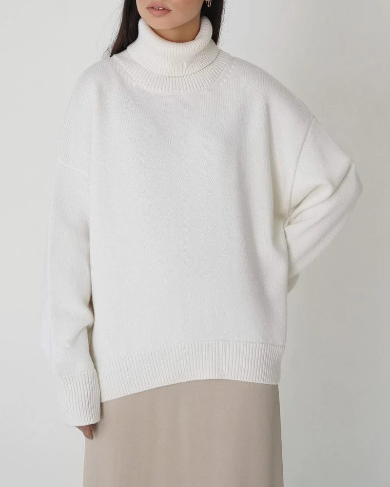 Claudia | Damen Oversize High-Neck Lässiger Pullover