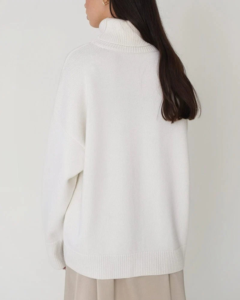 Claudia | Damen Oversize High-Neck Lässiger Pullover