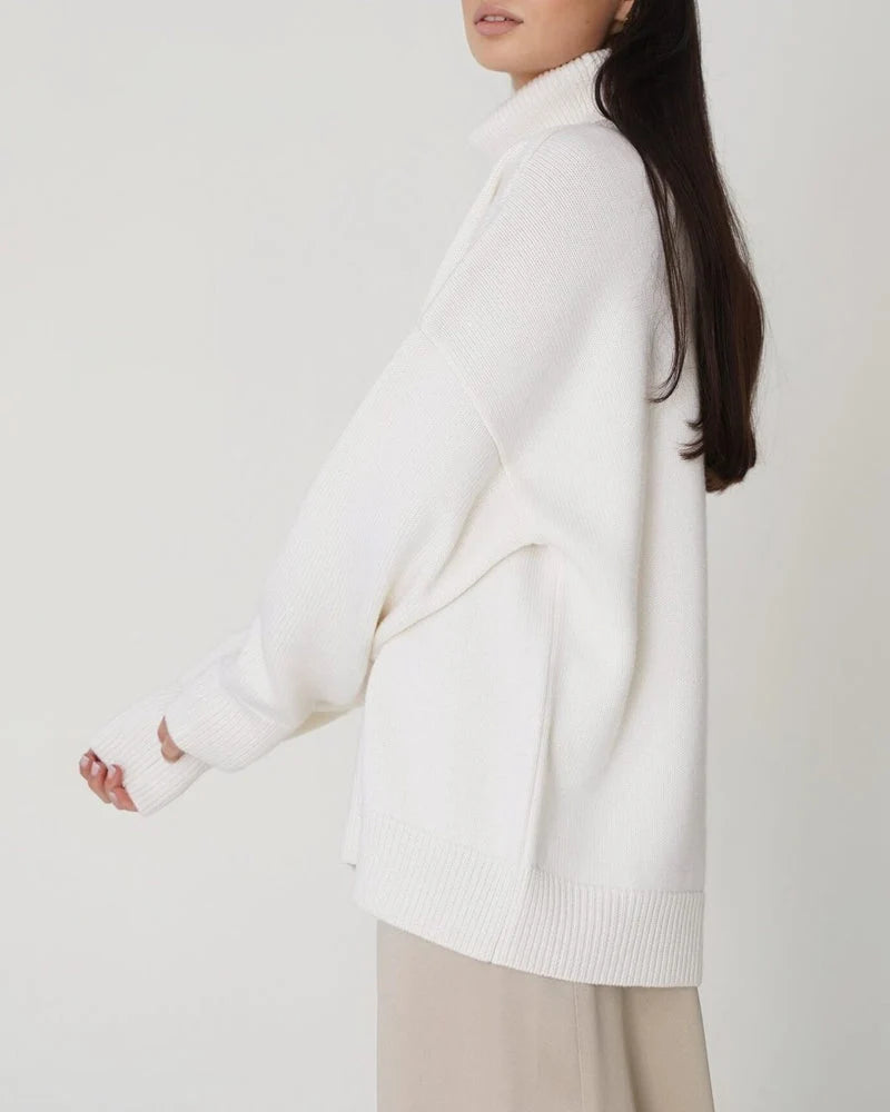 Claudia | Damen Oversize High-Neck Lässiger Pullover