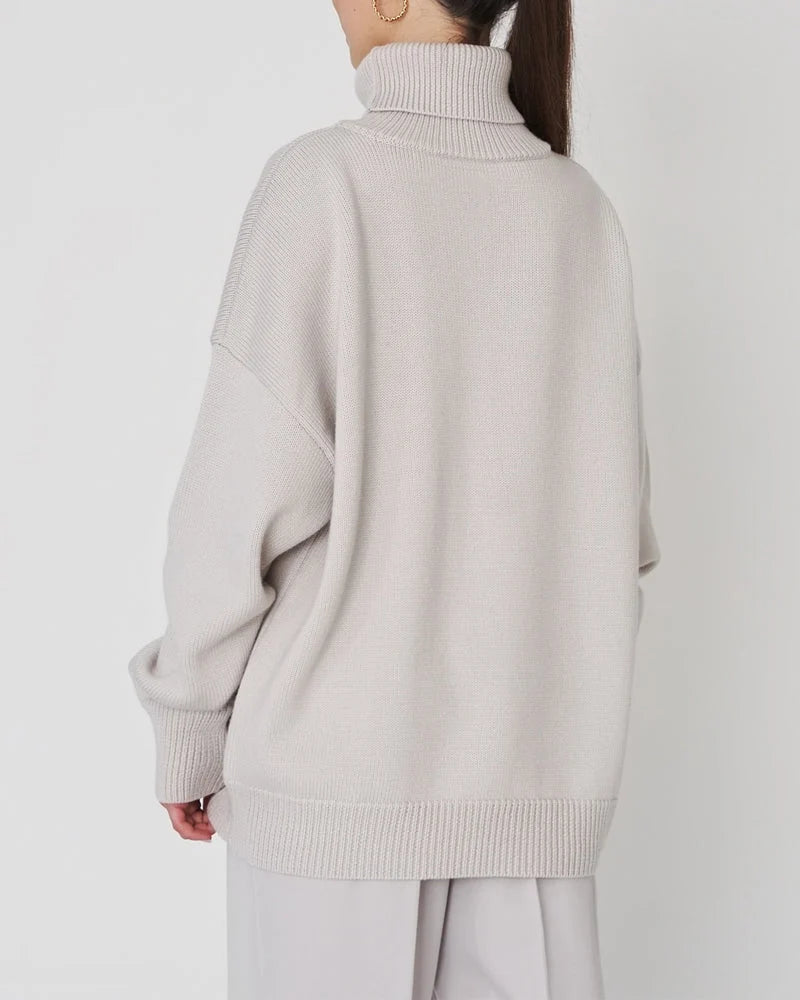 Claudia | Damen Oversize High-Neck Lässiger Pullover