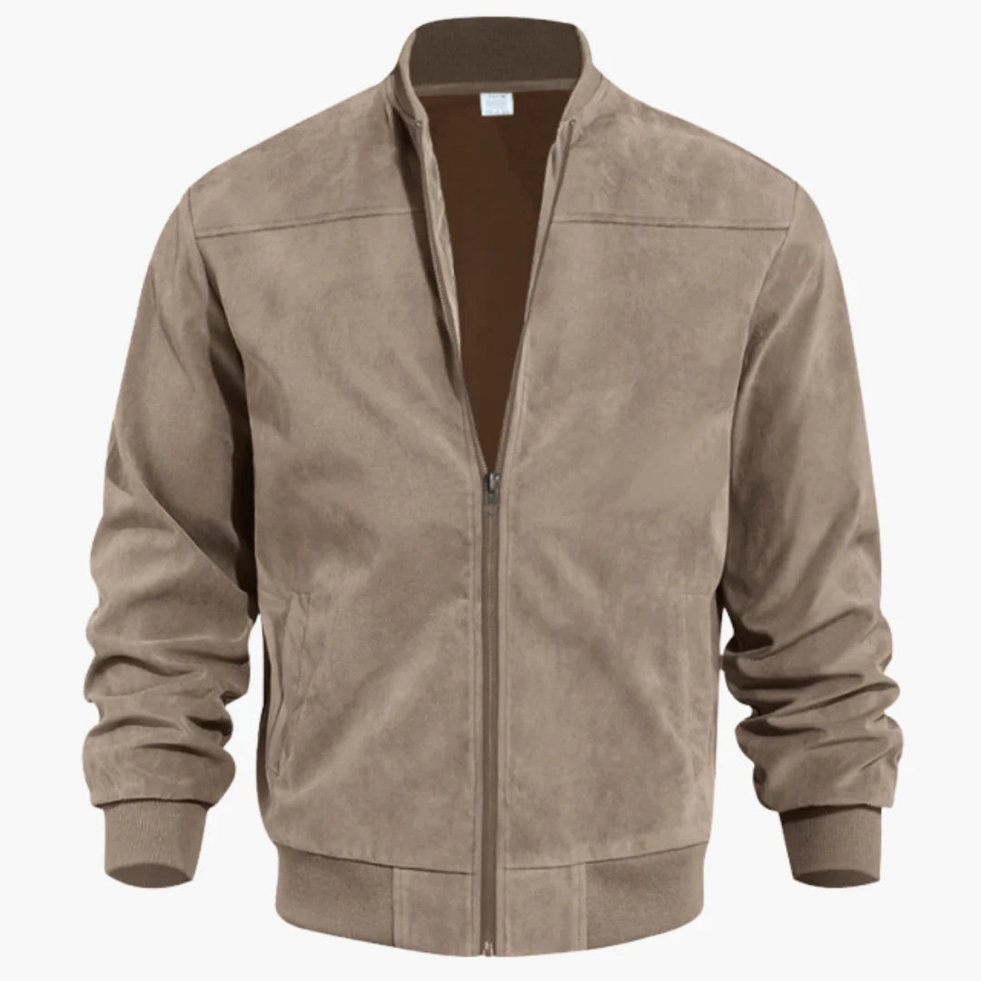 Elias | Herren Wildleder Bomber Lässige Zipper Übergangsjacke