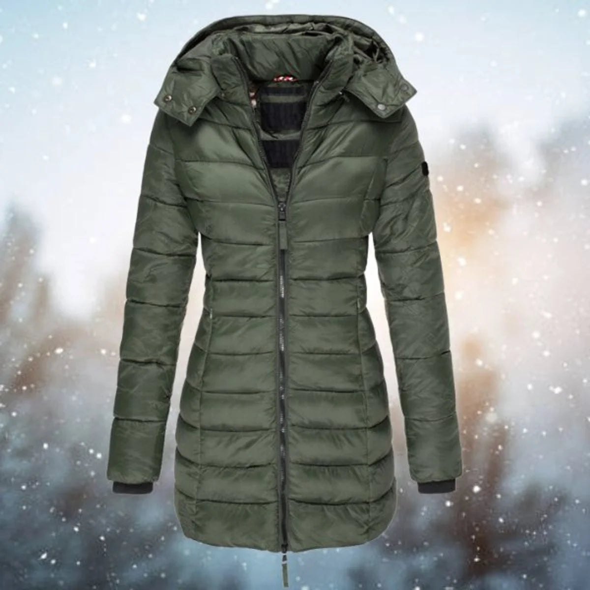 Emilia | Damen Steppjacke mit Kapuze tailliert warm gefüttert