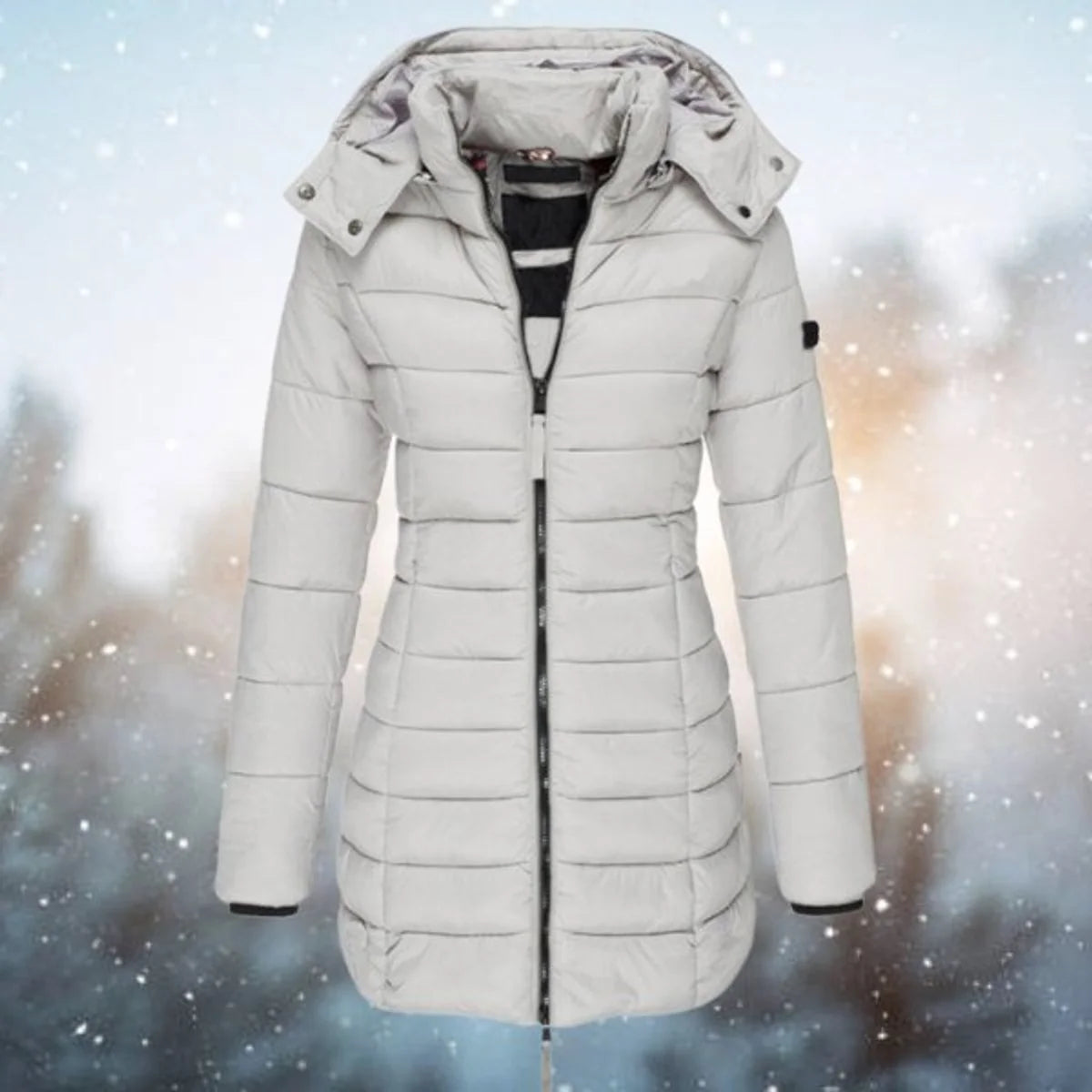 Emilia | Damen Steppjacke mit Kapuze tailliert warm gefüttert