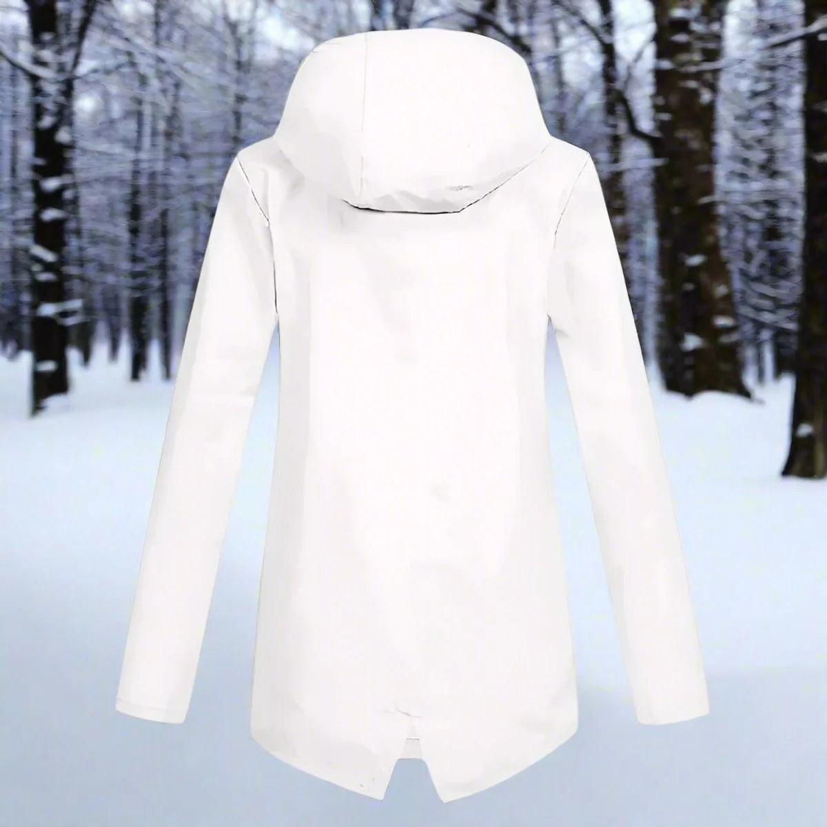 Emilia | Damen Wasserdichte Kapuzen-Regenjacke mit Reißverschluss Taschen