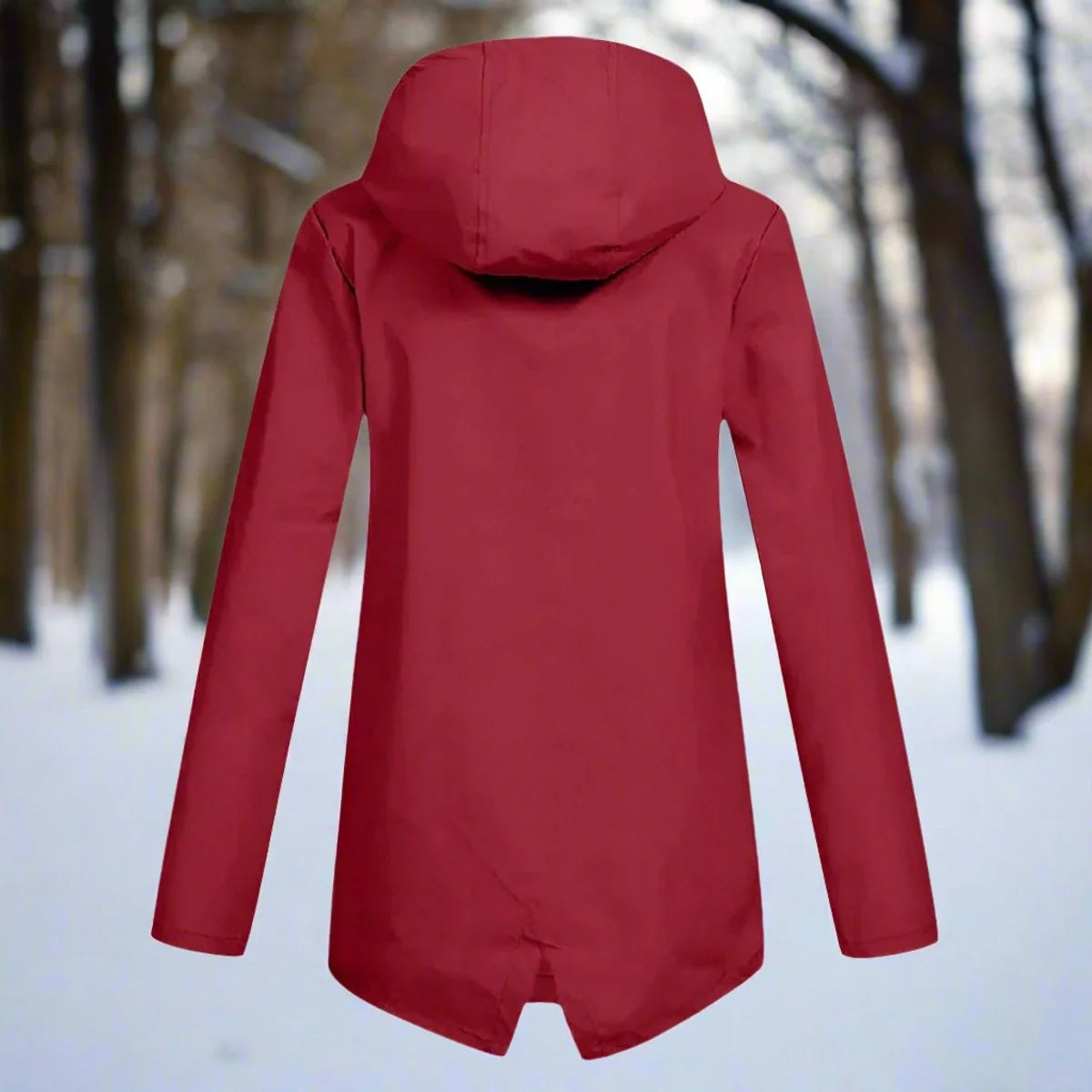 Emilia | Damen Wasserdichte Kapuzen-Regenjacke mit Reißverschluss Taschen
