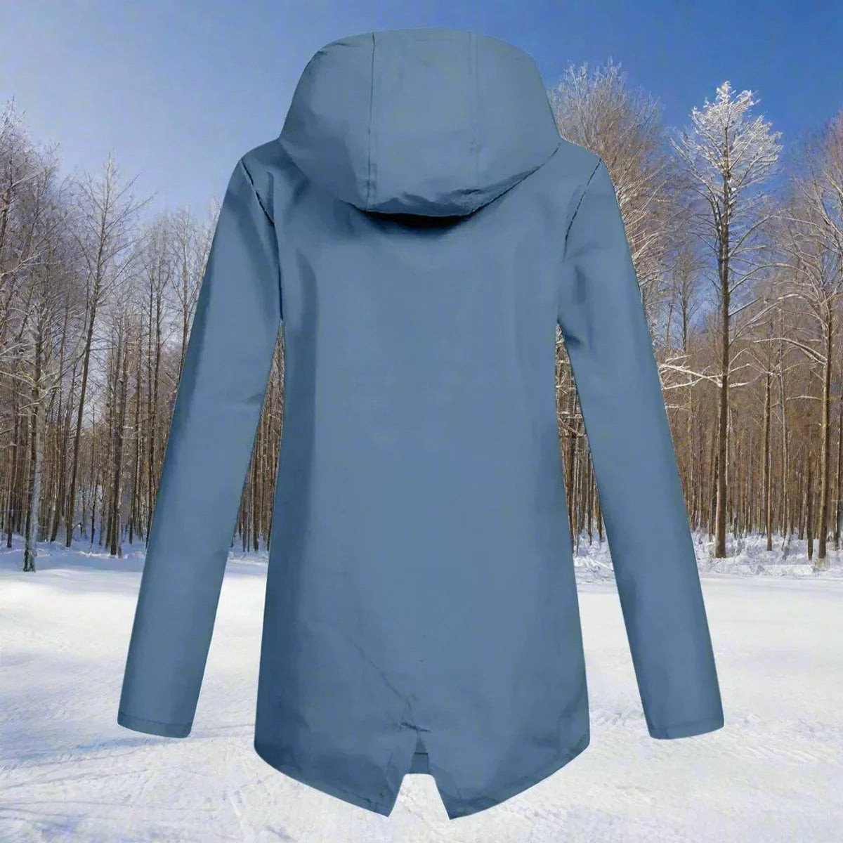 Emilia | Damen Wasserdichte Kapuzen-Regenjacke mit Reißverschluss Taschen