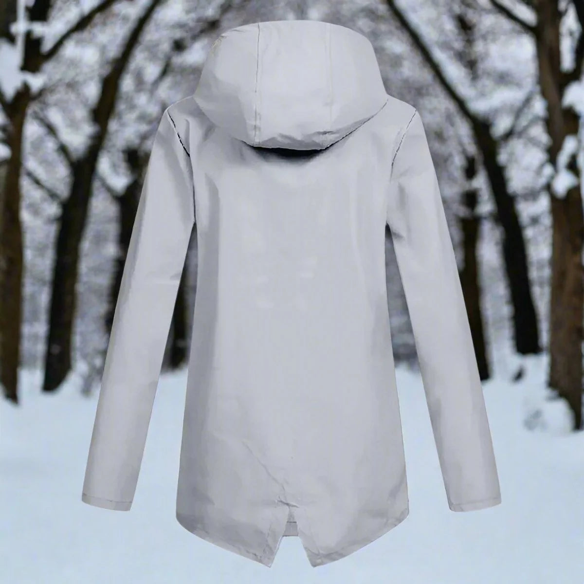 Emilia | Damen Wasserdichte Kapuzen-Regenjacke mit Reißverschluss Taschen