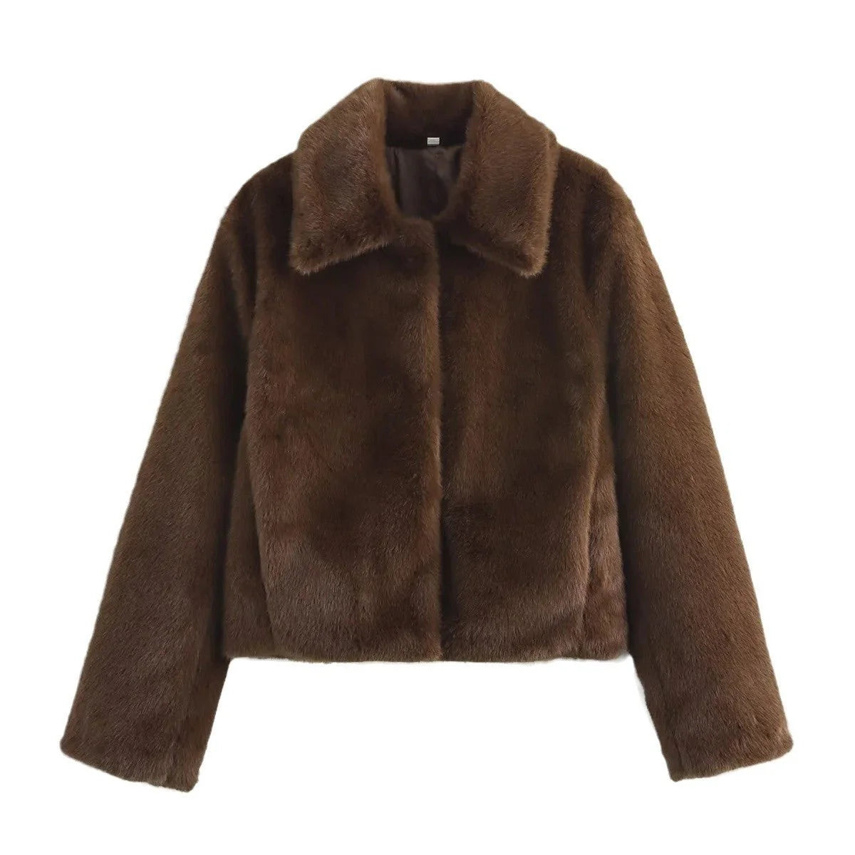 Emilia | Kunstpelzmantel Damen Kurzjacke Klassischer Kragen Kuscheliger Kunstpelz