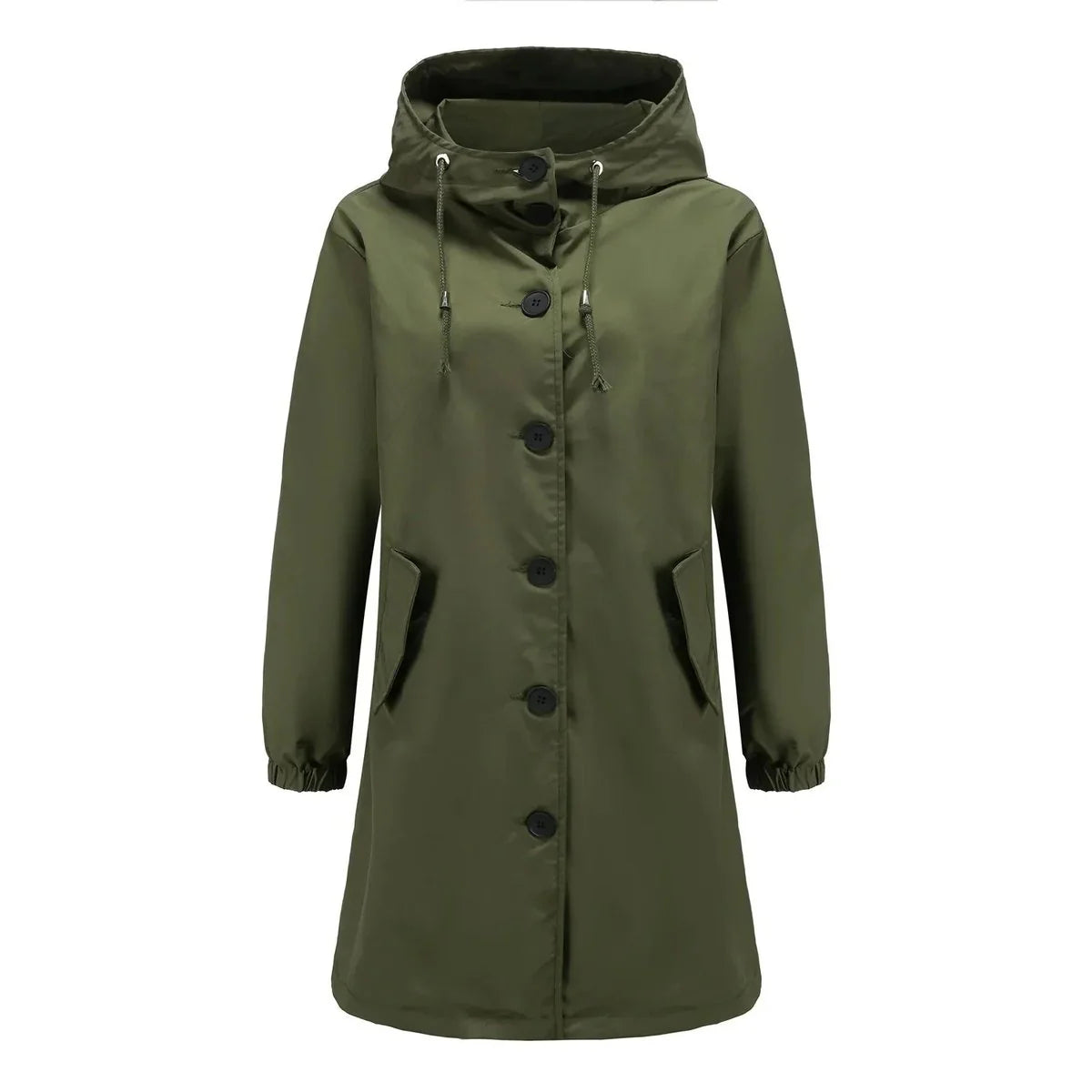 Emilia | Trenchcoat Damen Wasserabweisender Langer Mantel mit Kapuze