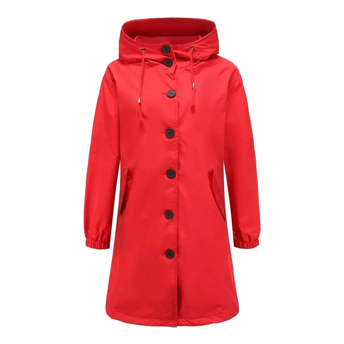 Emilia | Trenchcoat Damen Wasserabweisender Langer Mantel mit Kapuze