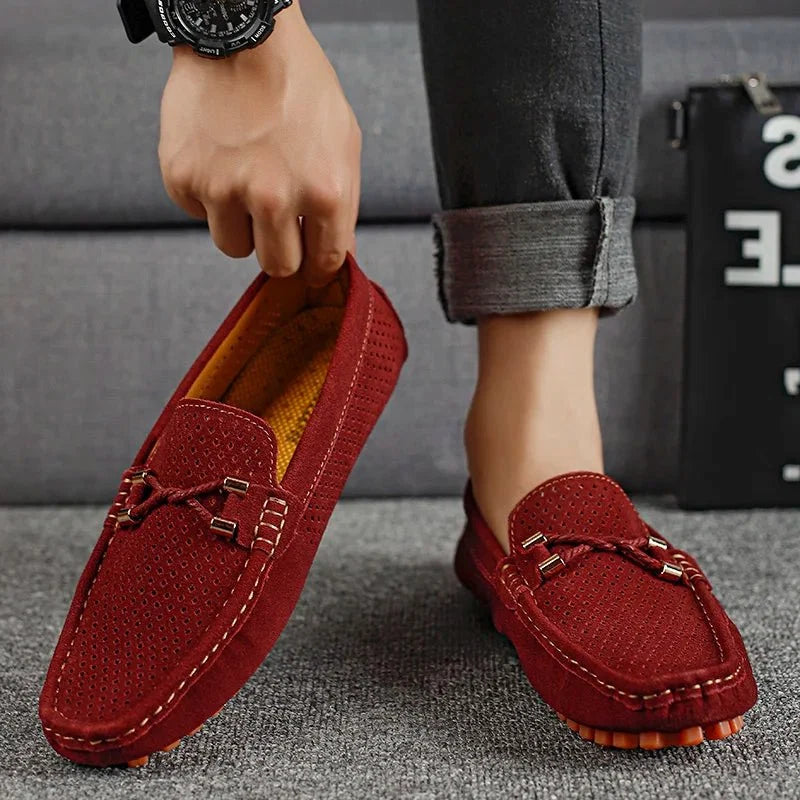 Florian | Herren Perforierte Wildleder Slip-On Loafer