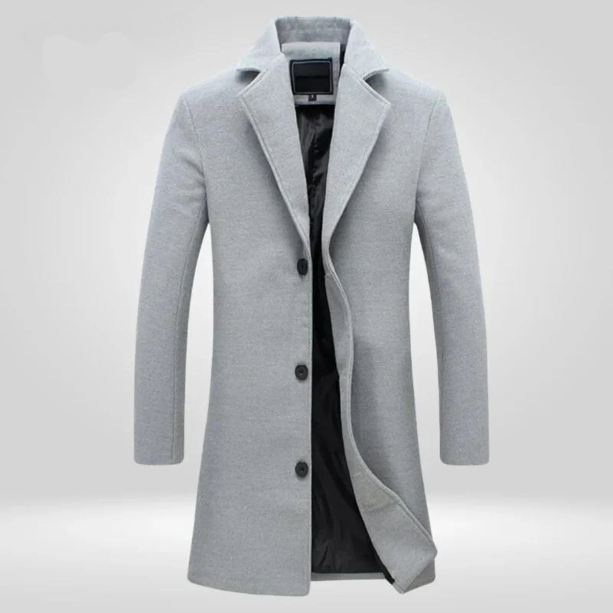 Florian | Herren Wool Coat Einreihiger Langer Wintermantel