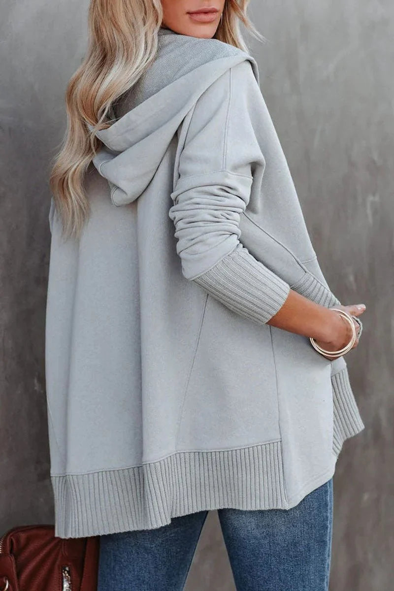 Frieda | Damen Kapuzen-Tunika Langarm Oversized Hoodie Pullover