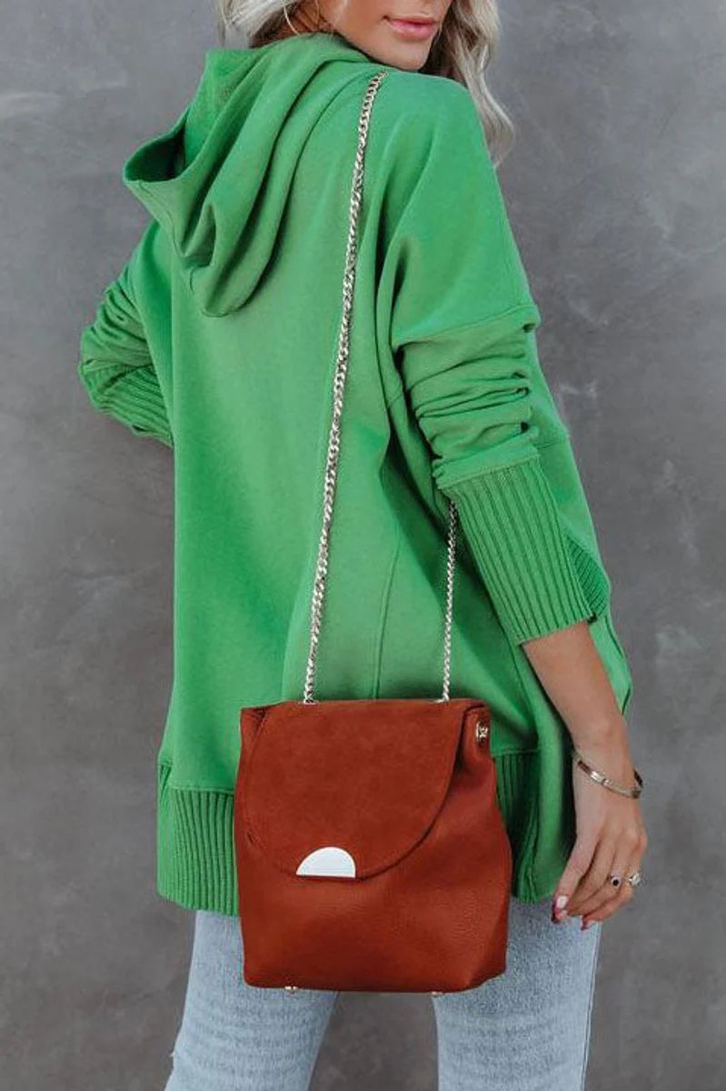 Frieda | Damen Kapuzen-Tunika Langarm Oversized Hoodie Pullover