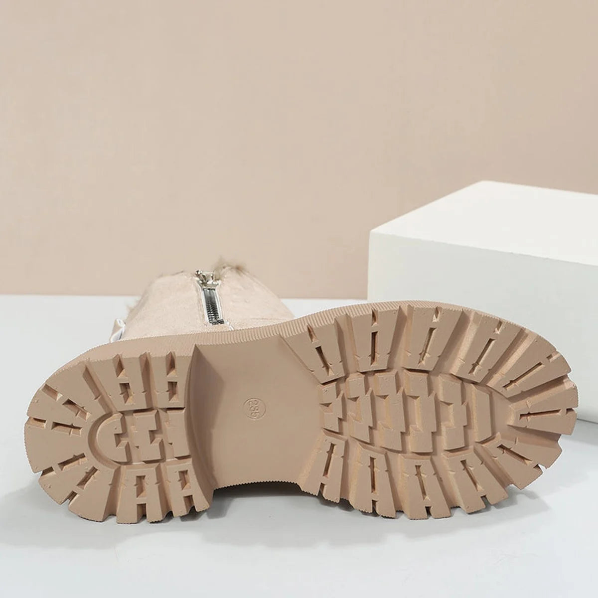 Greta | Damen Gefütterte Wildleder Slip-On Ankle Boots Plateausohle