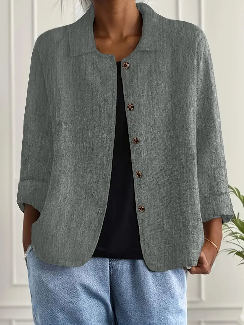 Hanna | Damen Casual Leichte Jacke Mit Knopfleiste