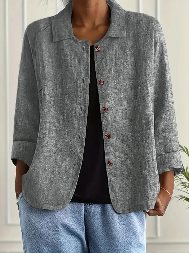 Hanna | Damen Casual Leichte Jacke Mit Knopfleiste