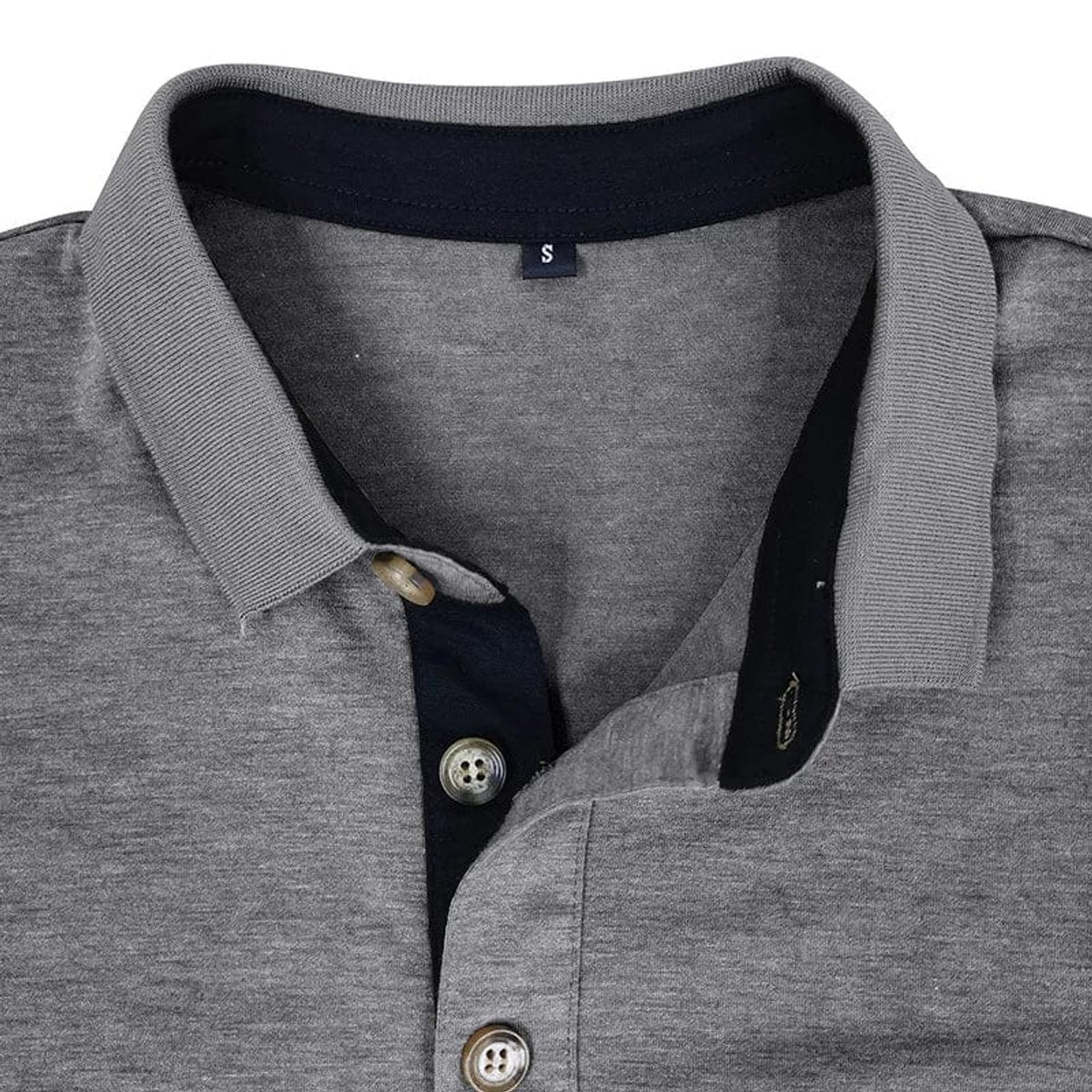 Elias | Herren Langarm-Poloshirt mit Knopfleiste und Brusttasche