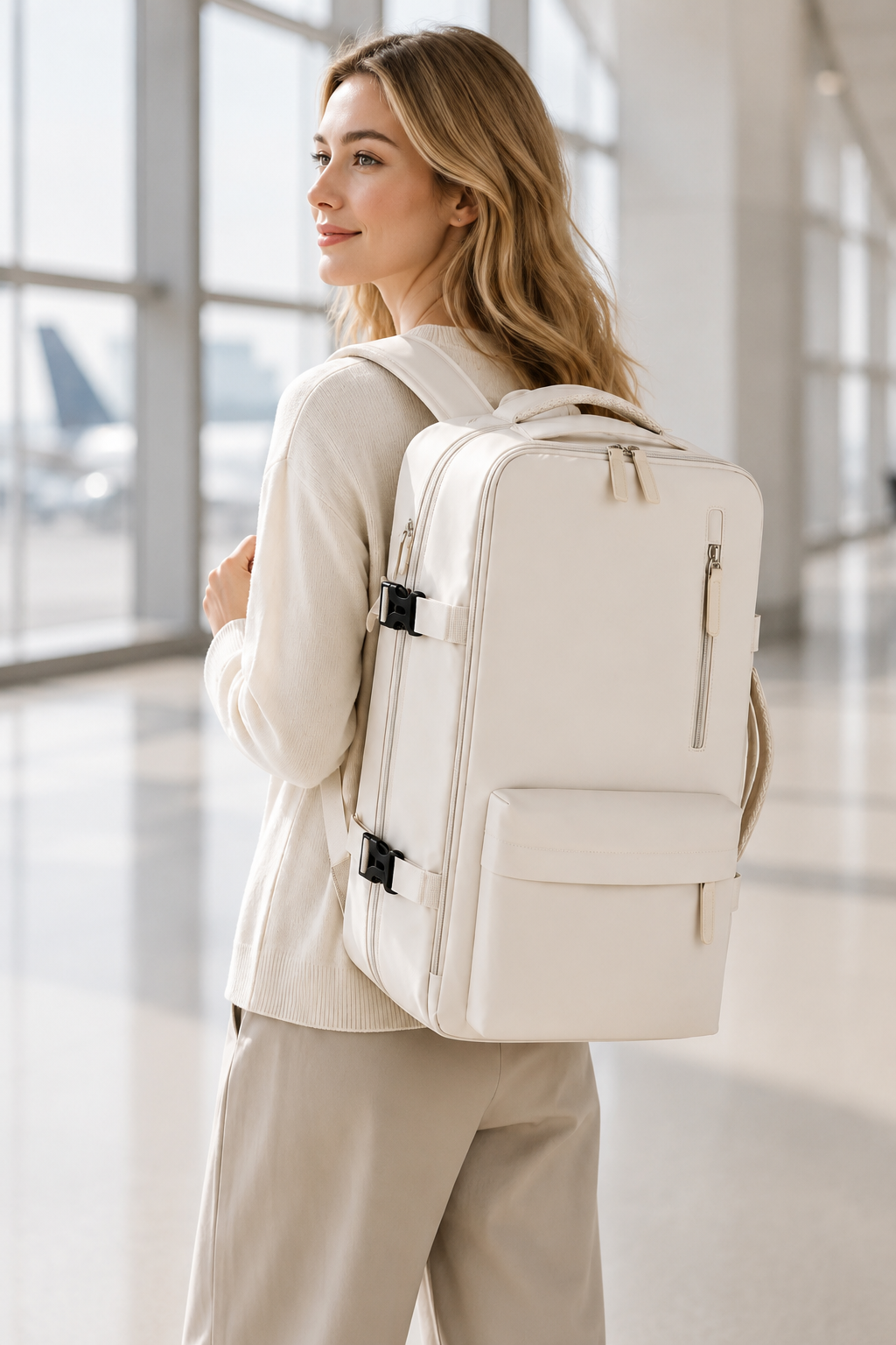 NUANA Reise Rucksack mit Laptop-Fach (Erweiterbar 16-26 cm)