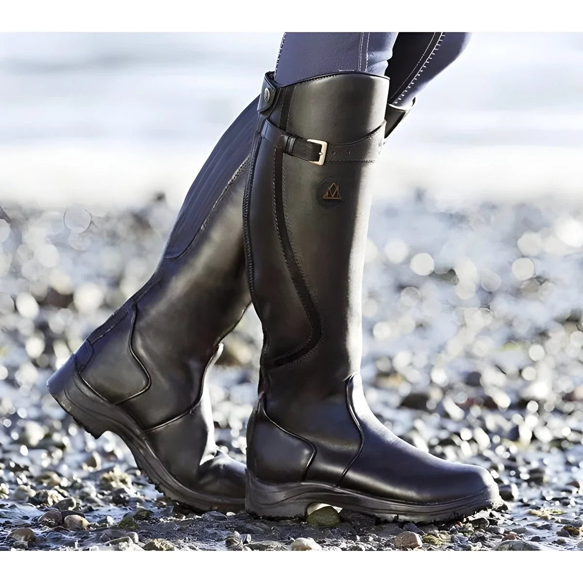 Johanna | Damen Wasserdichte Kniehohe Lederstiefel mit Schnalle EU 35-43